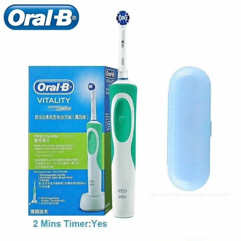 Электрическая зубная щетка серии Oral-B D12 мятного цвета . 7600 оборотов в минуту . Индукционная зарядка
