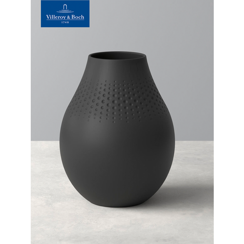 фото Villeroy & boch ваза manufacture collier noir perle tall, 20 см, фарфор