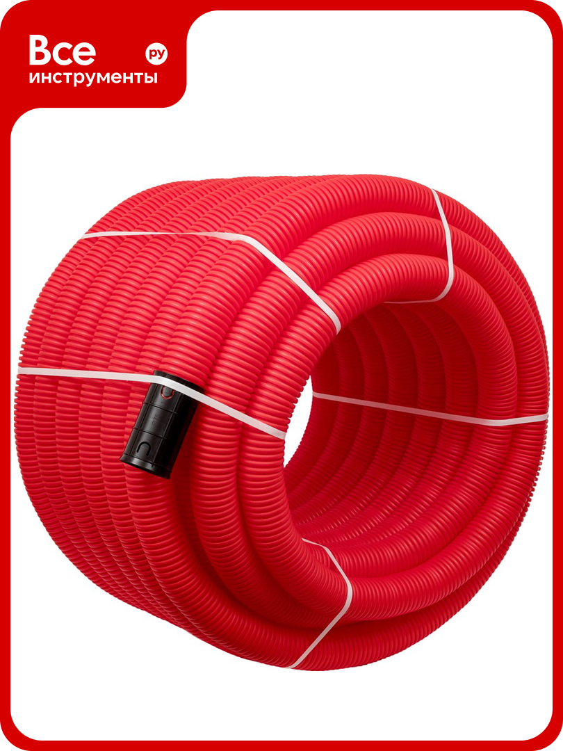 Gigant Труба гофрированная двустенная ПНД гибкая красная D75 с зондом 50м 801075GI