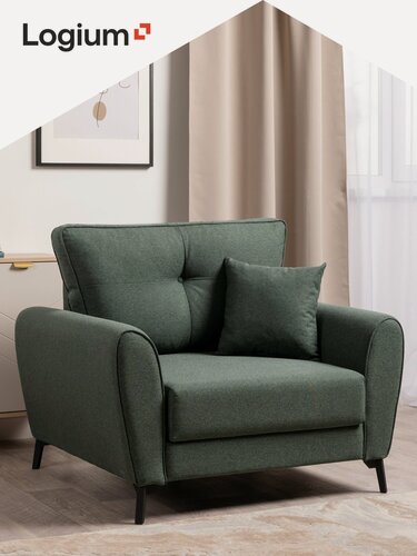 Изображение товара Кресло кровать Лион, Арт. ТК 765 Nice Bottle green (зеленый), 108х99х91см, механизм еврокнижка