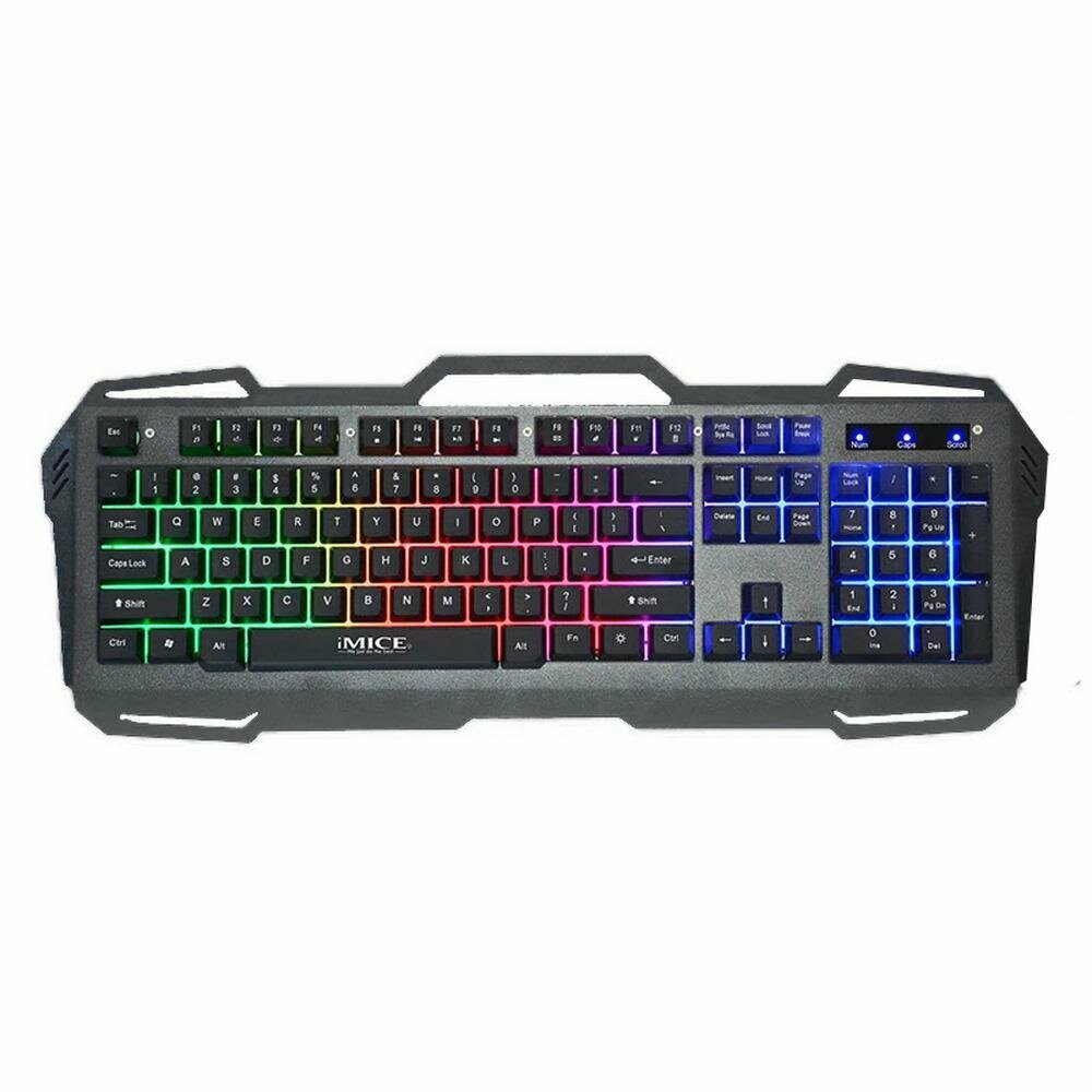 Игровая Механический IMICE Клавиатура проводная GK-400, Английская Русская раскладка, черный