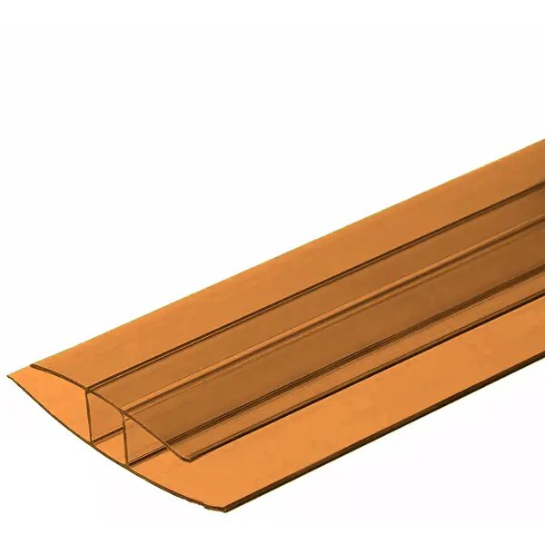 Профиль соединительный для поликарбоната Novattro 4-6 мм 3 м терракотовый