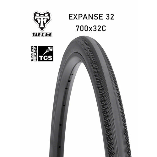 Покрышка бескамерная 700x32C WTB Expanse Road TCS tire black Dual DNA, Light fast rolling