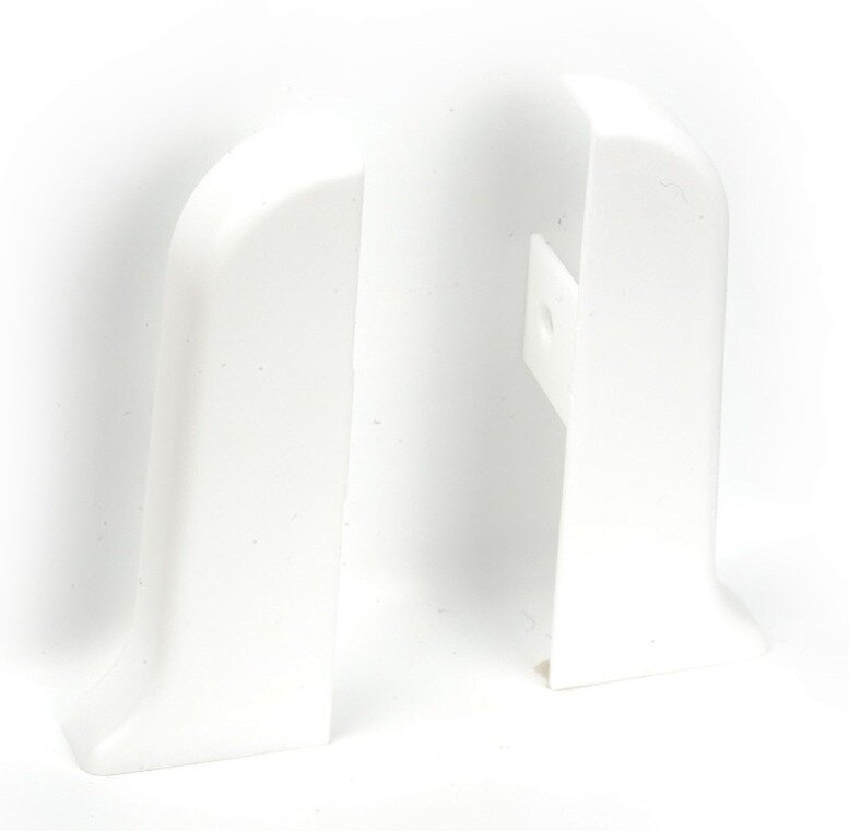 Заглушки для плинтуса MIXTON / Микстон с текстурой левая и правая ПВХ цвет белый 56×10мм 2шт. / строительство и ремонт