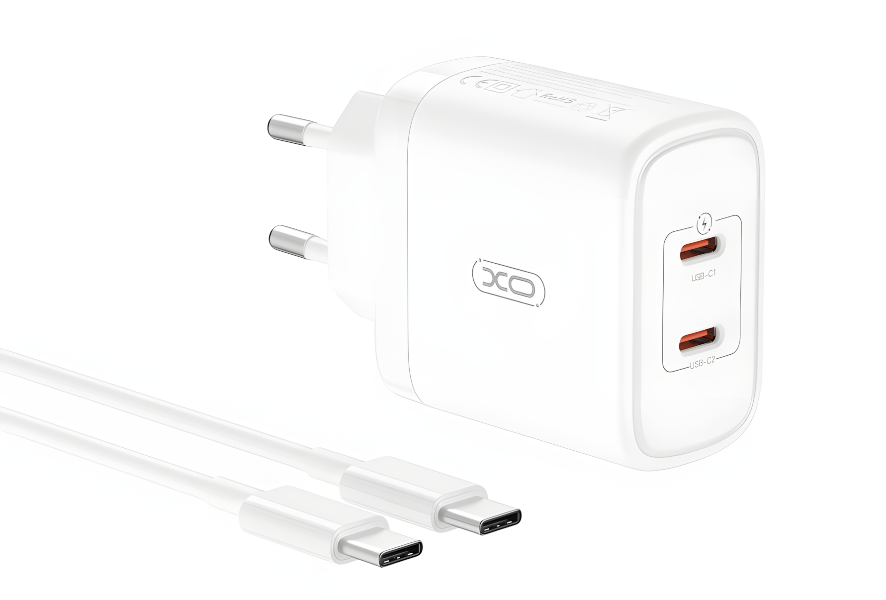 Сетевое зарядное устройство XO CE08, адаптер быстрой зарядки USB-C PD, для телефона, белый
