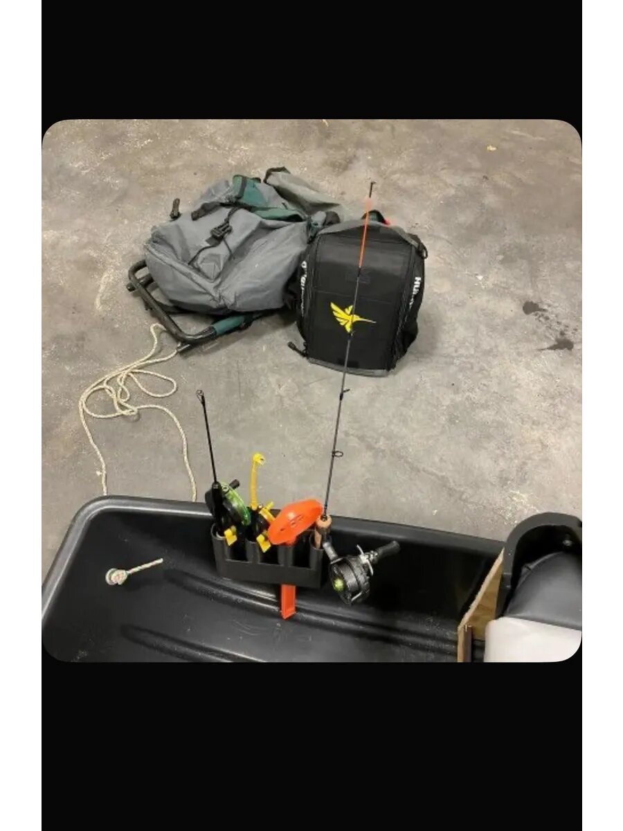 Держатель удочек для волокуш (цвет: черный 1шт 3д-печать зимняя рыбалка)