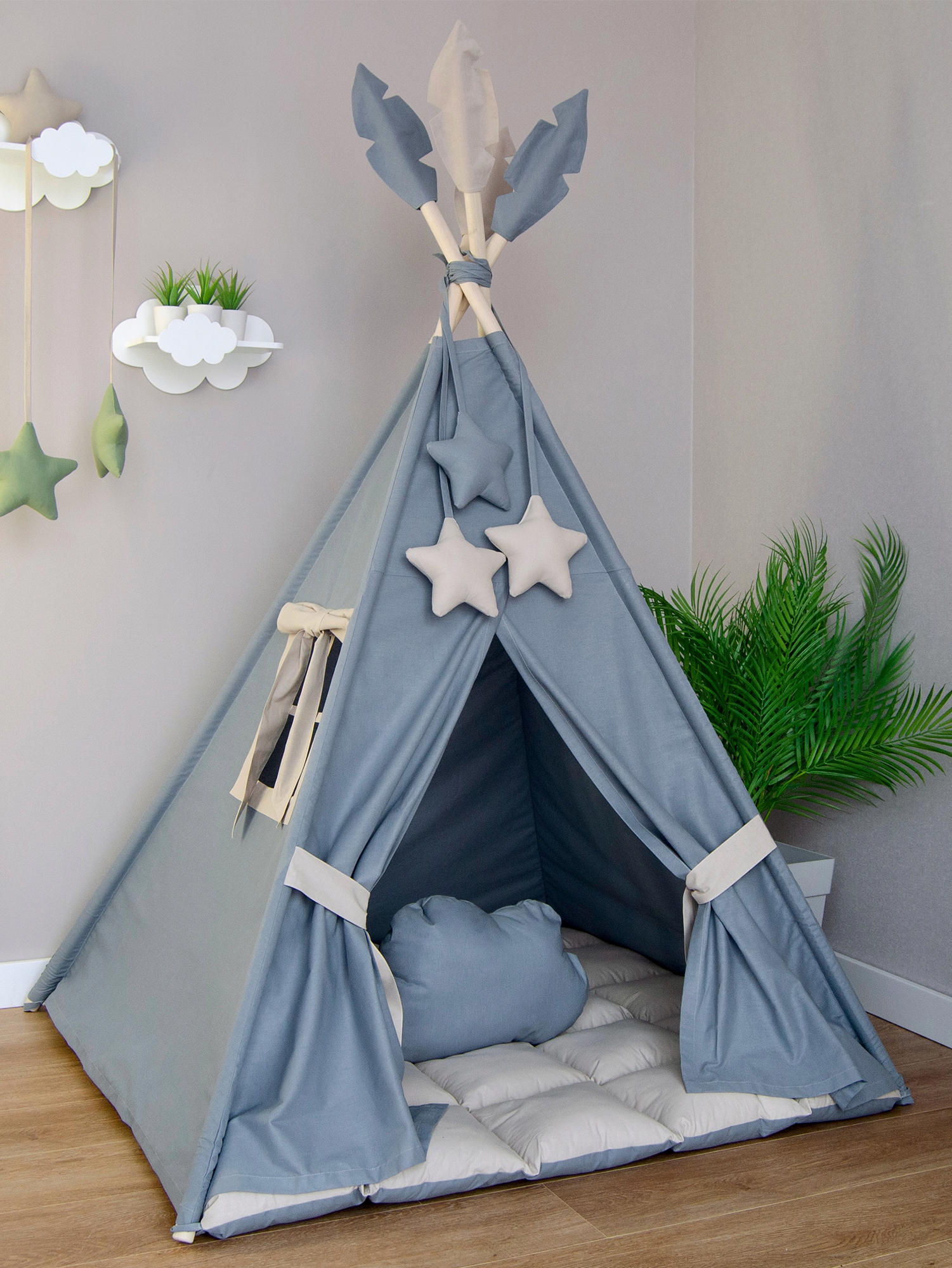 Вигвам детский LiliKids Стальной, серый