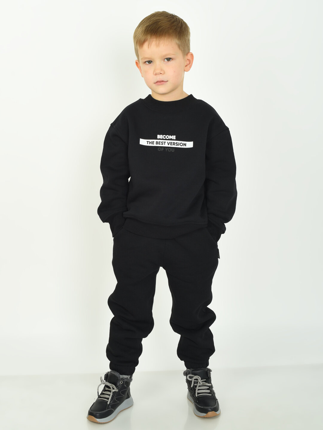 Костюм спортивный , размер 158, черный — фото 1