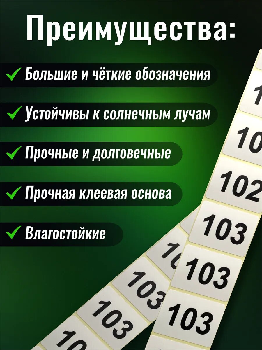 Наклейки цифры от 1 до 300 — фото 1