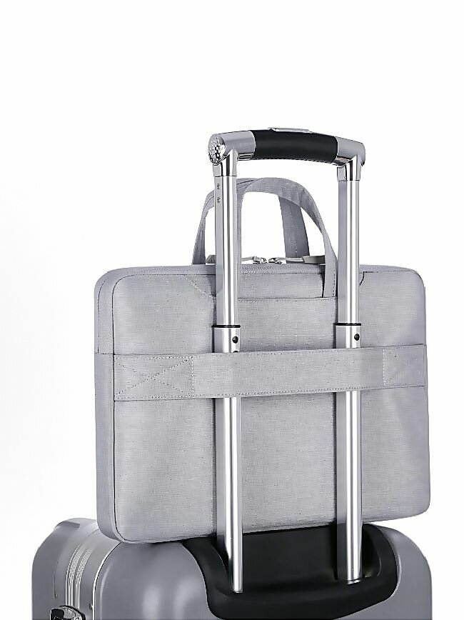 Сумка Milooky, для ноутбука, полиэстер, внешнее отделение, плечевой ремень, сине-серый — фото 1