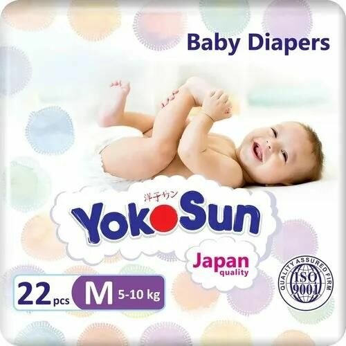 Подгузники детские YokoSun размер M 5-10 кг, 62 шт,