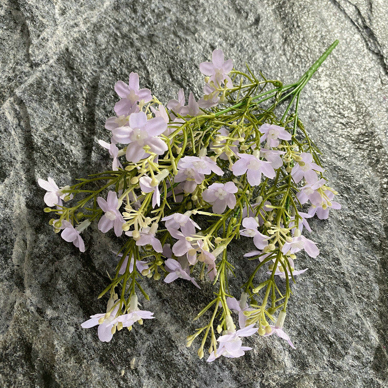 Handmade 5 stem orchid bouquet for wedding and living room decoration light purple