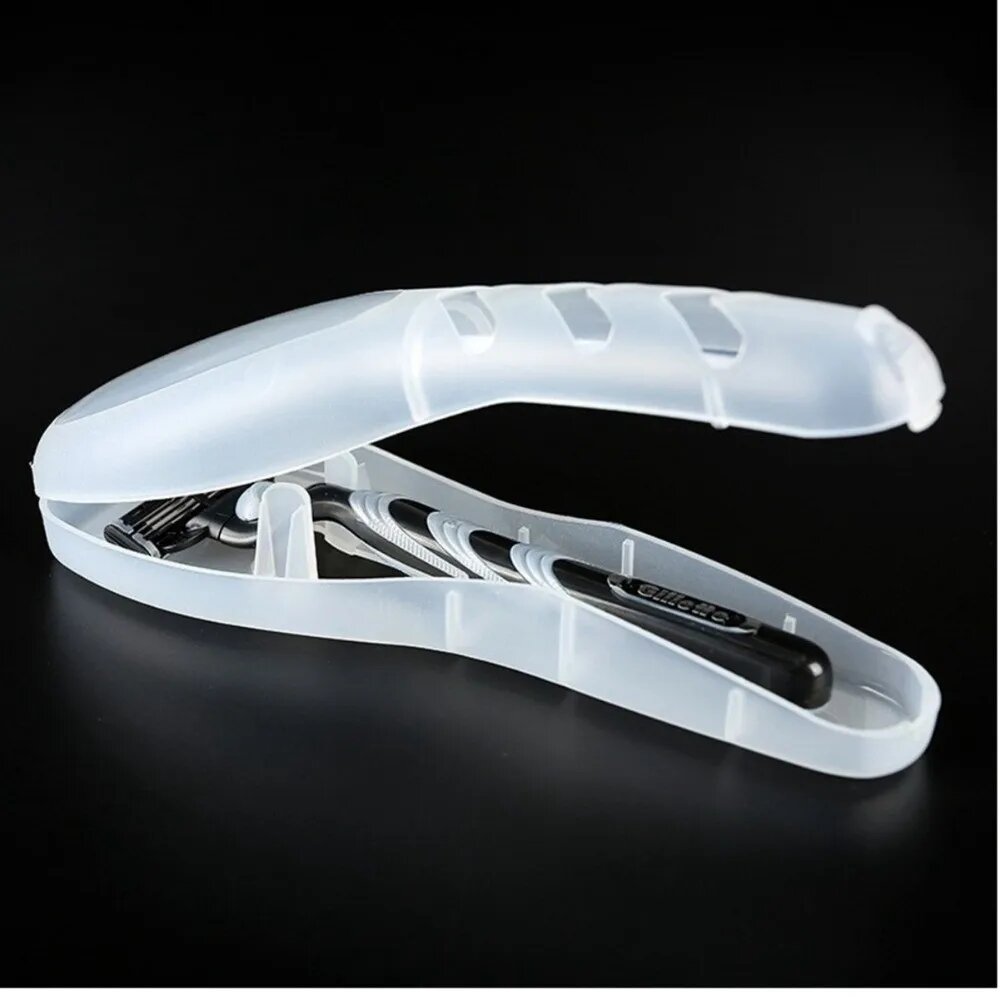 Прозрачный пластиковый бокс для хранения бритв