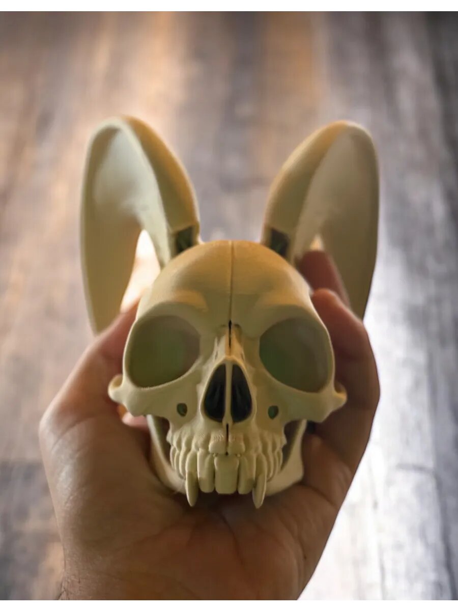 Фигурка Череп Заяц-Демон цвет кость 3D печать готическая динозавр — фото 1