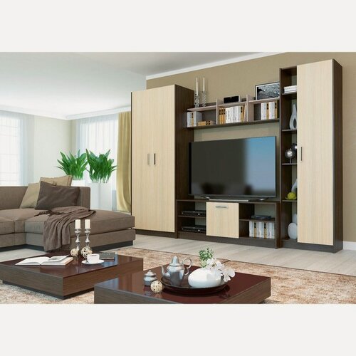 Изображение товара Гостиная Сима-ленд «Милан», ЛДСП, цвет кантерберри, дуб сонома, 3000x2046x446мм