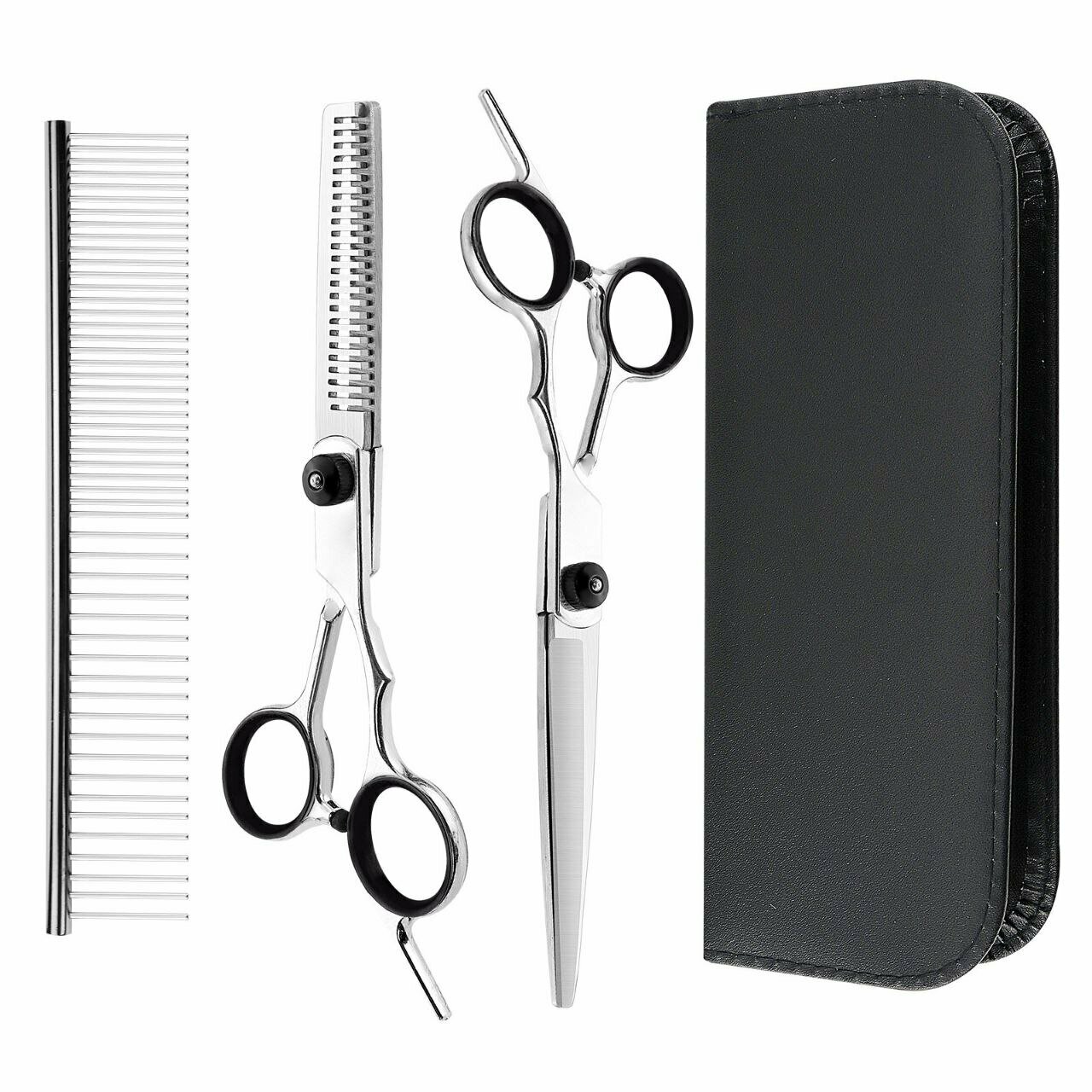 Профессиональный набор ножниц, для парикмахеров, 3 в 1, футляр, расческа