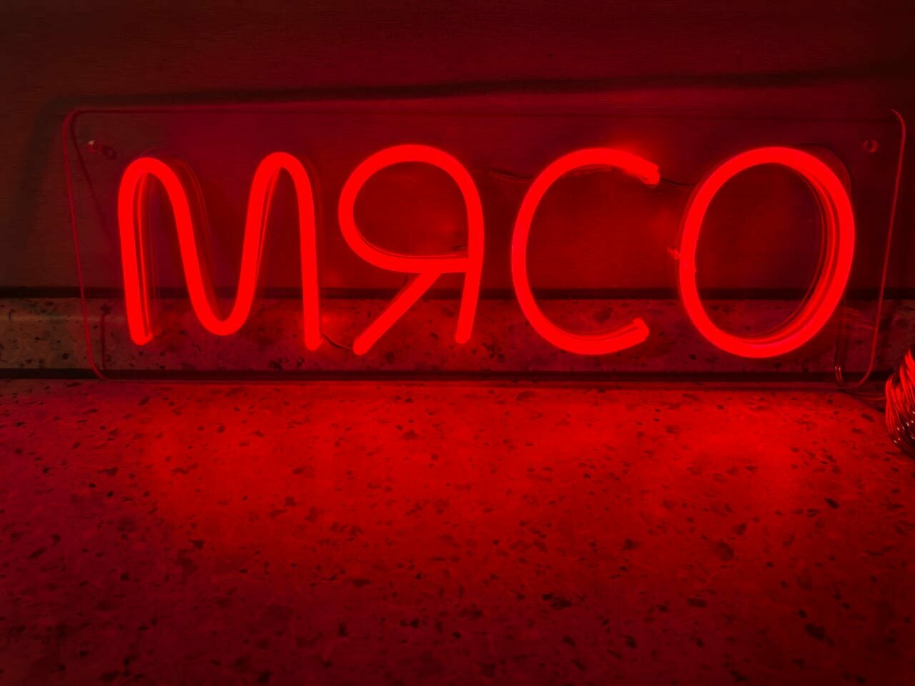 Мясо. Неоновая вывеска 35х12см