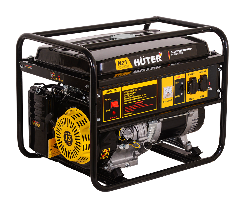 Генератор бензиновый электрогенератор Huter DY KH65 бензин АИ-92 5 кВт