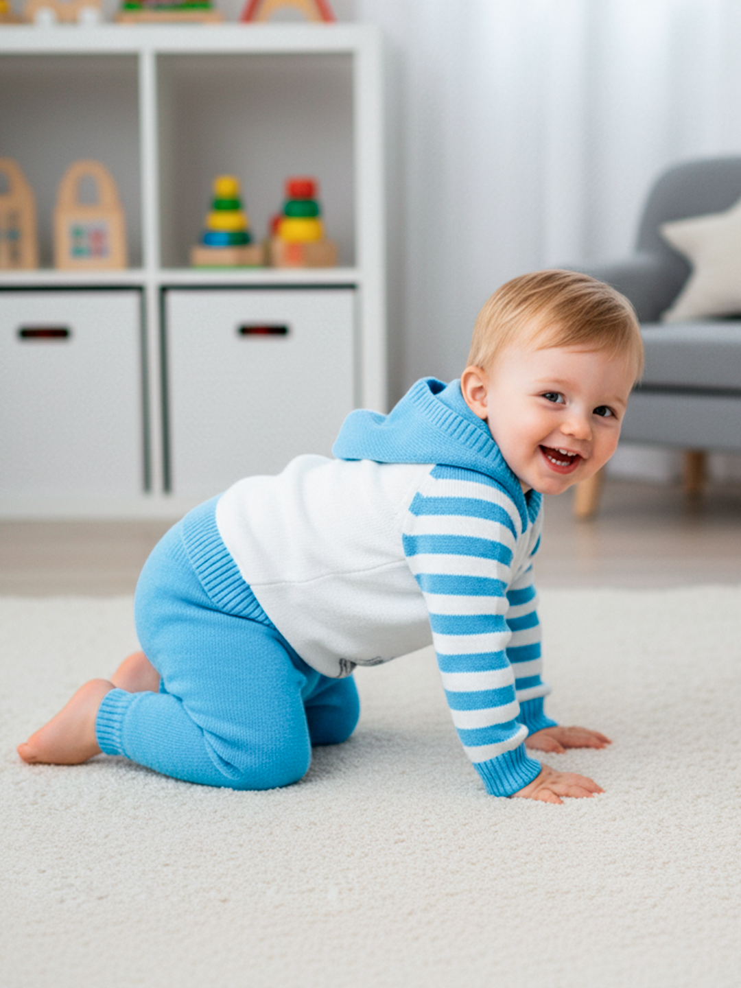 Комплект одежды Gunesh Line Textile, размер 1-3 года, голубой, — фото 1