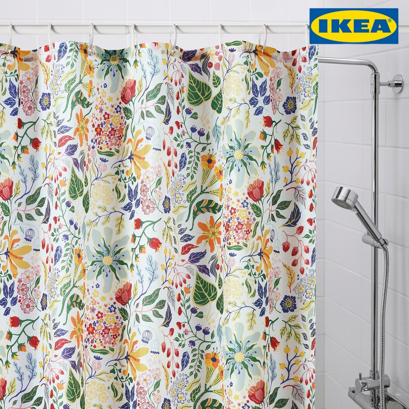 Разноцветная занавеска для душа 180 × 200 см IKEA STRANDLUMMER