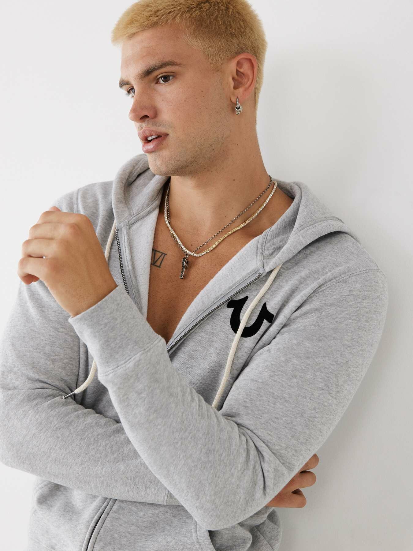 Худи True Religion True Religion Patch embro hoodie, размер M, , grey