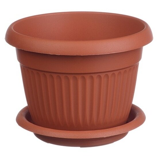 Кашпо Idea ливия D240мм 46л с поддоном М 3020 Терракотовый
