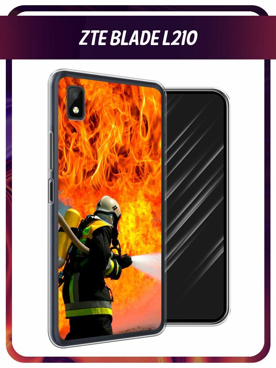 Чехол на ZTE Blade L210 / ЗТЕ Блейд L210 с принтом "Пожарные на страже"