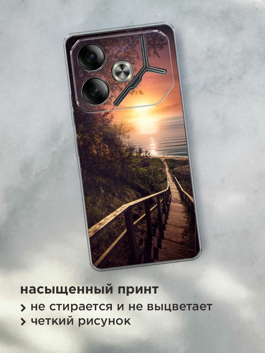 Чехол на Tecno Pova 6 / Текно Пова 6 с принтом "Мост у воды" — фото 1