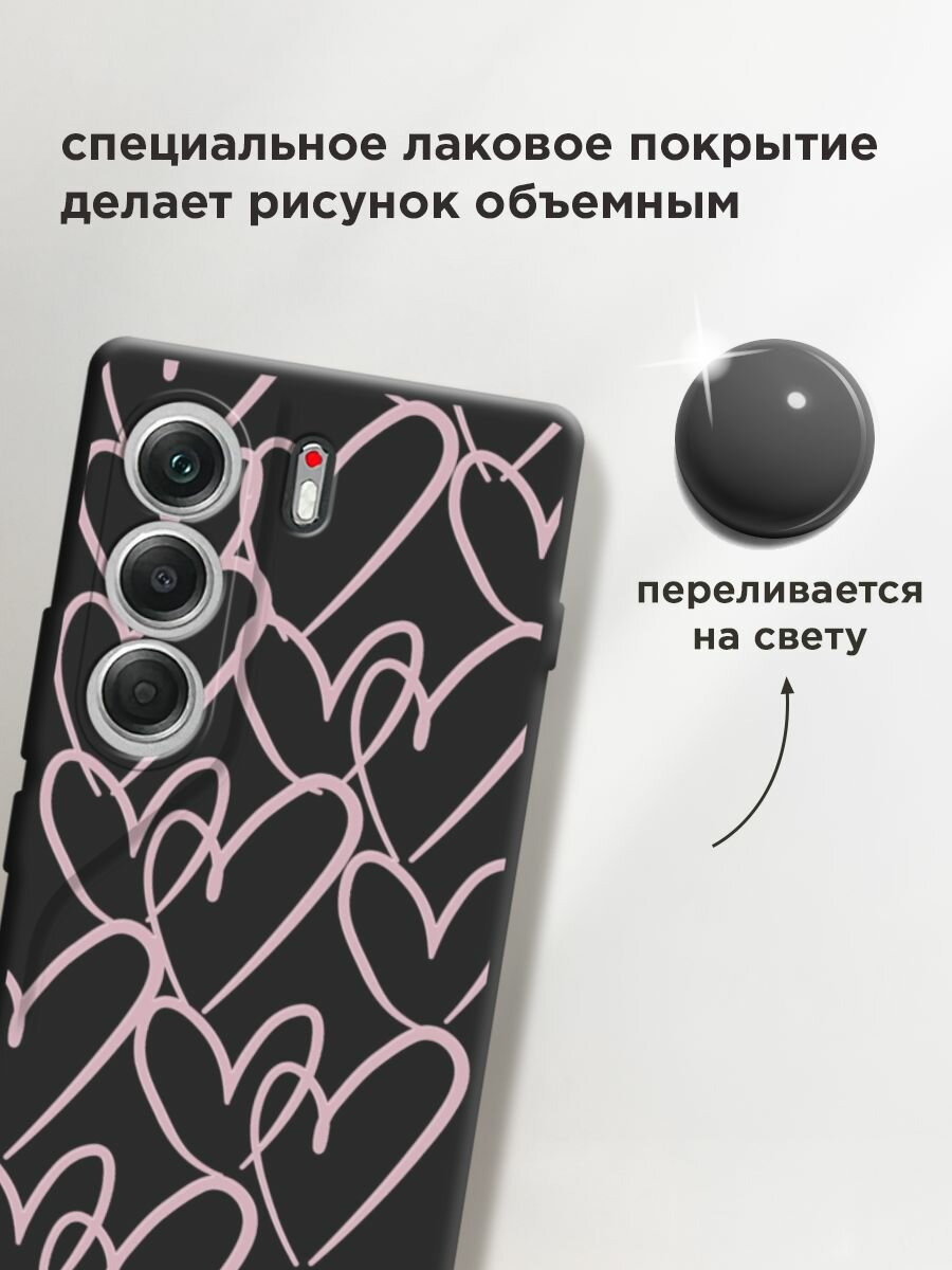 Чехол на Tecno Camon 40 / Текно Камон 40 с принтом "Hearts doodle pink 1" — фото 1