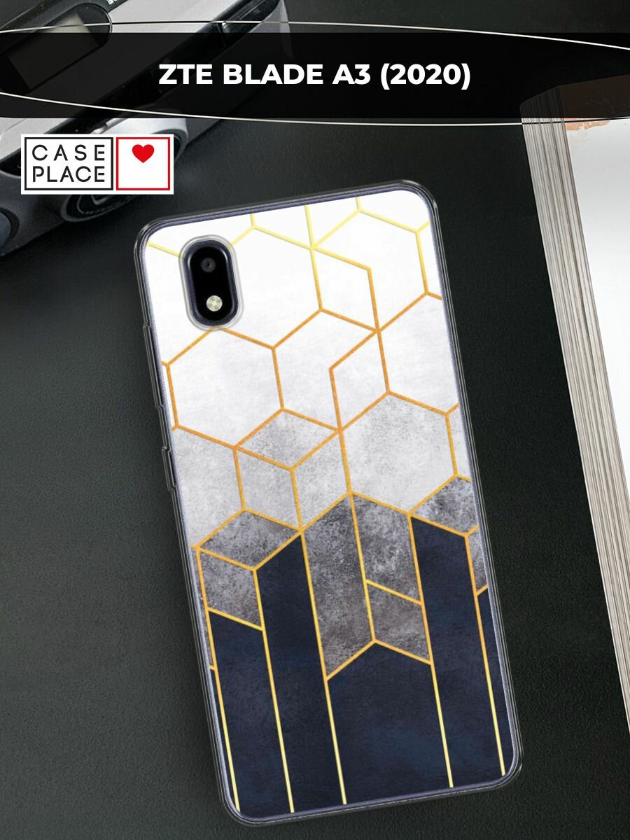 Чехол на ZTE Blade A3 (2020) / ЗТЕ Блейд А3 (2020) с принтом "Черно-белая мозаика"