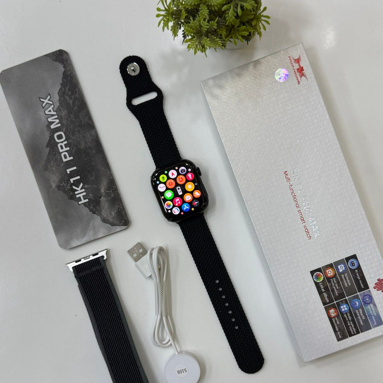 Смарт-часы HK 11 PRO MAX, черный Спецификация умных часов Экран: 2.02" AMOLED