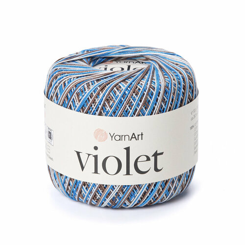 Пряжа для вязания YarnArt Violet melange 505 синий коричневый 6 шт 50 гр/282 м 100% мерсеризованный хлопок