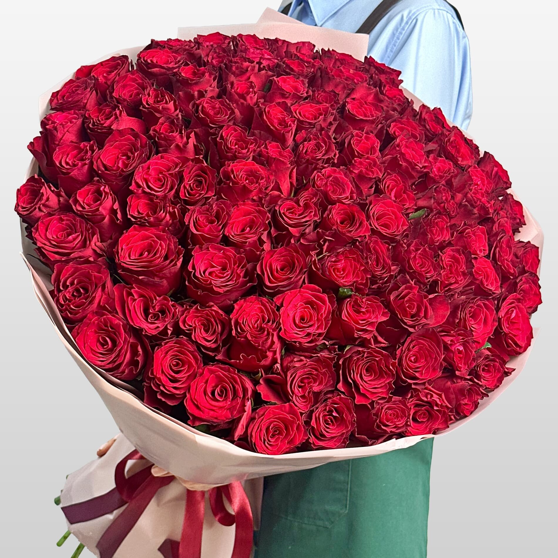 Букет из красных Роз 80 см 101 шт «Просто Люблю»