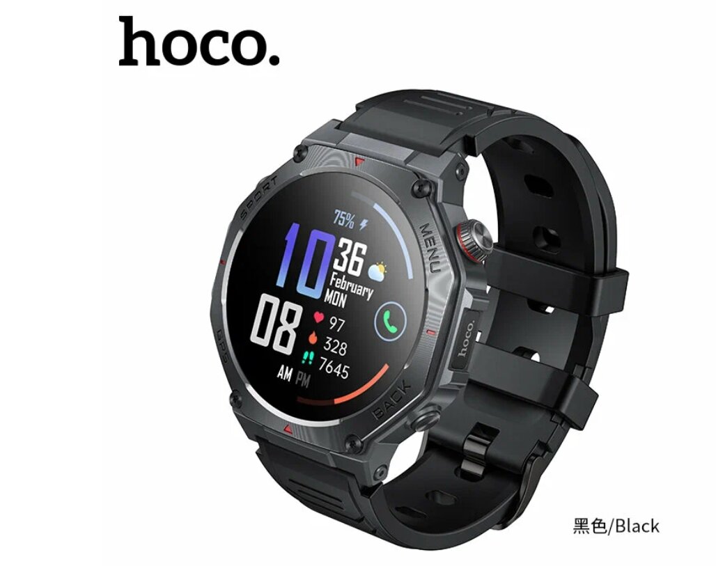 Умные смарт часы Hoco Y37 call version Amoled 466*466 1.43' черный
