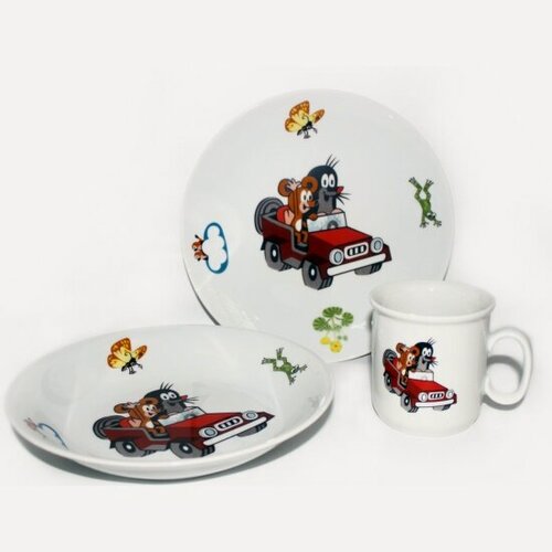 Изображение товара Детский набор Thun 1794 "CAIRO", декор "Крот на автомобиле", 3 предмета (ДЕТ0004)