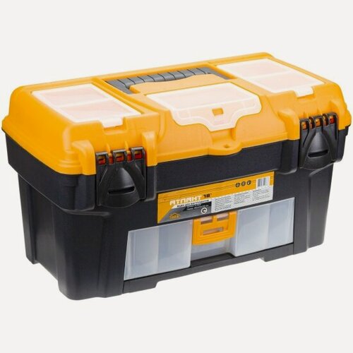 Изображение товара Ящик для инструментов Idea атлант 18' (с консолью и секциями) М 2924 черный с желтым