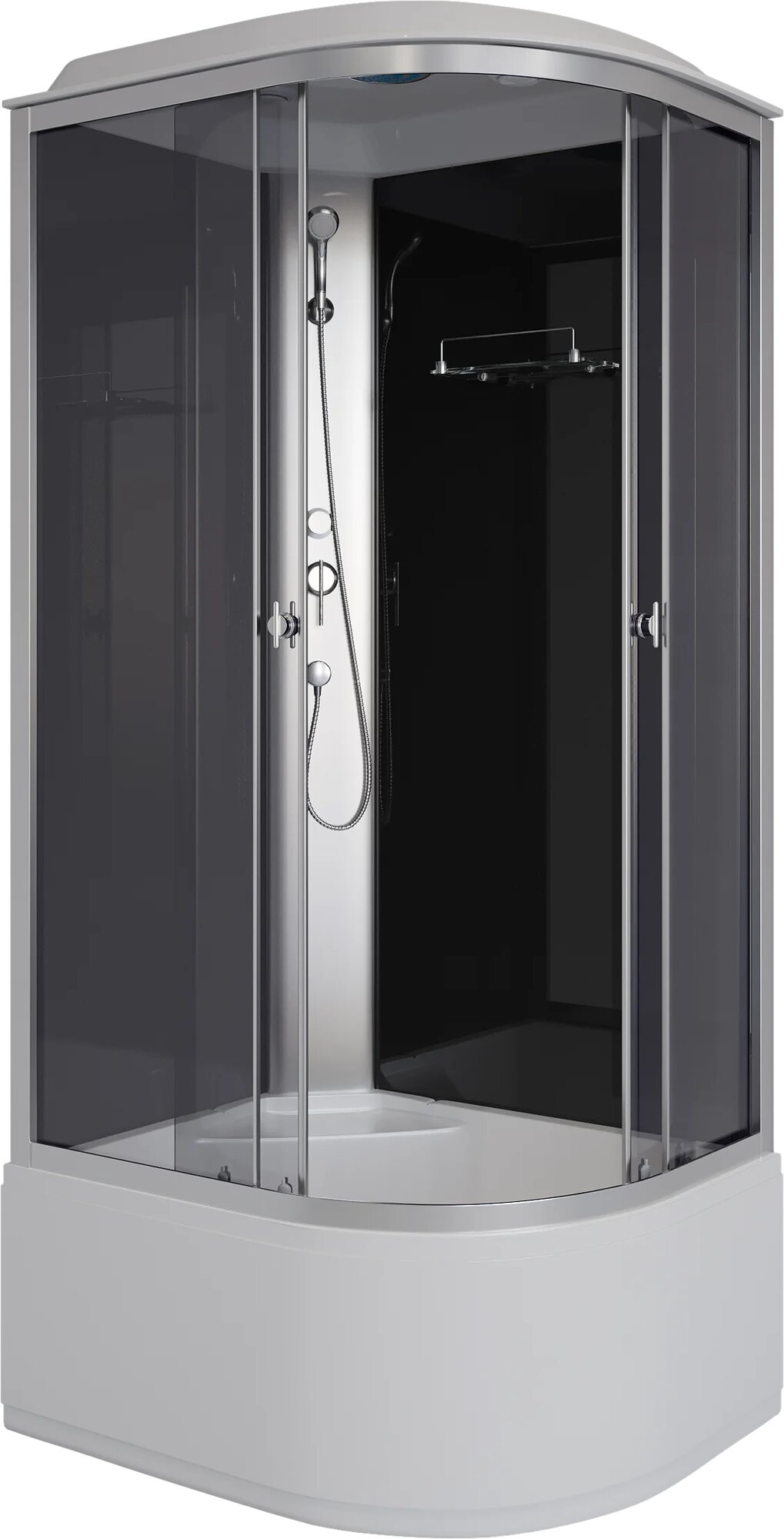 Душевая кабина Niagara Eco E90/70/40L/TN стеклянная, 90x70, высокий поддон, с сиденьем, закрытая (с крышей), без гидромассажа, с вентиляцией, с функцией тропический душ