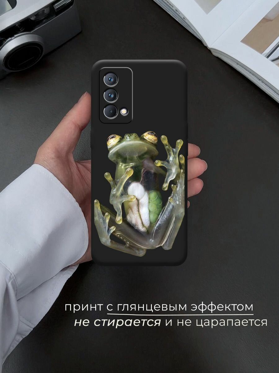 Чехол на Realme GT Master Edition / Реалми GT Master Edition с принтом Прозрачно-зеленая лягушка 2 — фото 1