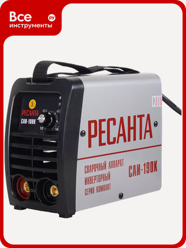 Изображение товара Инверторный сварочный аппарат Ресанта САИ190К 65/36, для ручной дуговой сварки плавящимся электродом