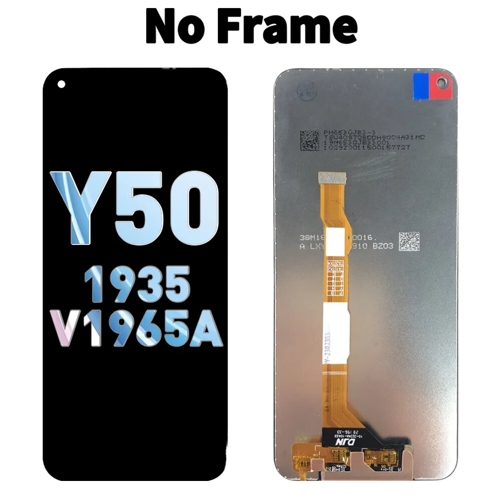 6,53 "отличный хороший экран для vivo Y50 2020, ЖК-дисплей, сенсорный экран, дигитайзер панели, замена ремонта для vivo Y50 1935 V1965A