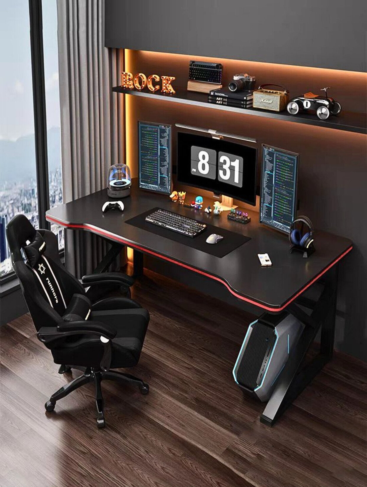 Письменный стол с полкой, для офиса, школы, компьютера , лофт — фото 1