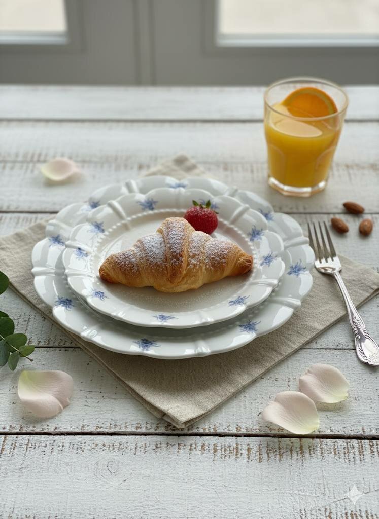 Керамическая тарелка «Синий прованс» в стиле Pinterest, 20см — фото 1