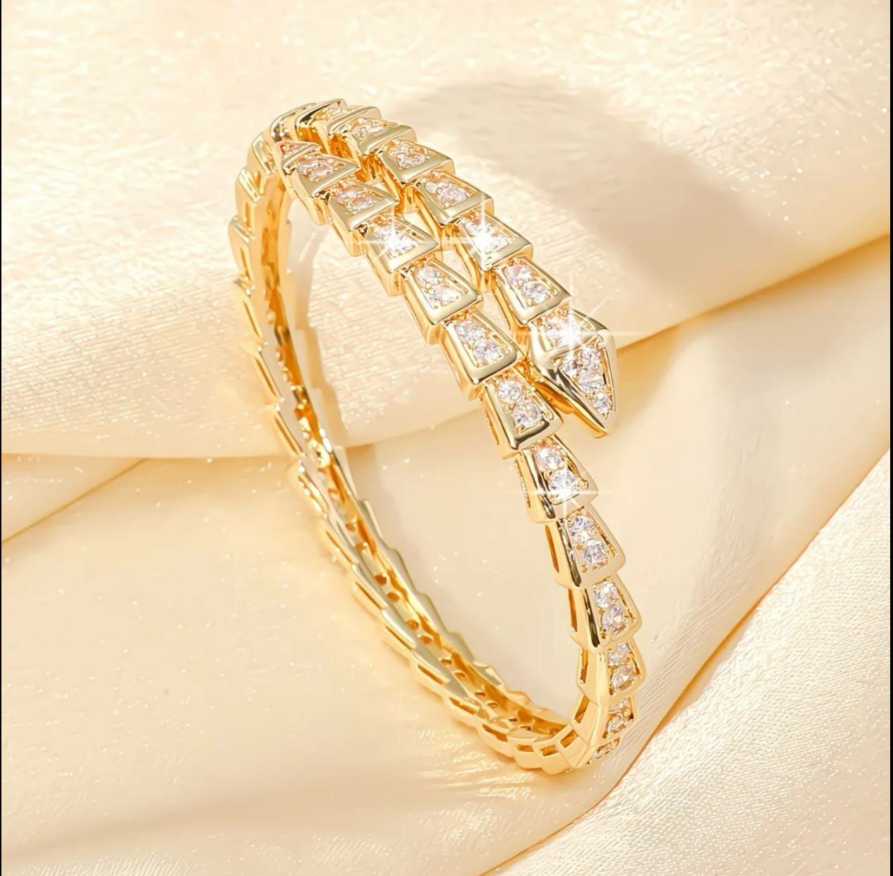 Жесткий браслет, серебристый — фото 1