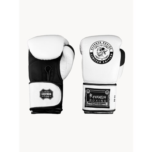 Перчатки из натуральной кожи с нашивкой, REVANSH PRO WHITE BLACK, арт. RG-WHITEBLACK-L14