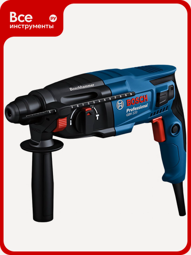 Изображение товара Перфоратор Bosch GBH 220 06112A6080, для сверления отверстий в мягких, щеточный двигатель, SDS‑plus хвостовик