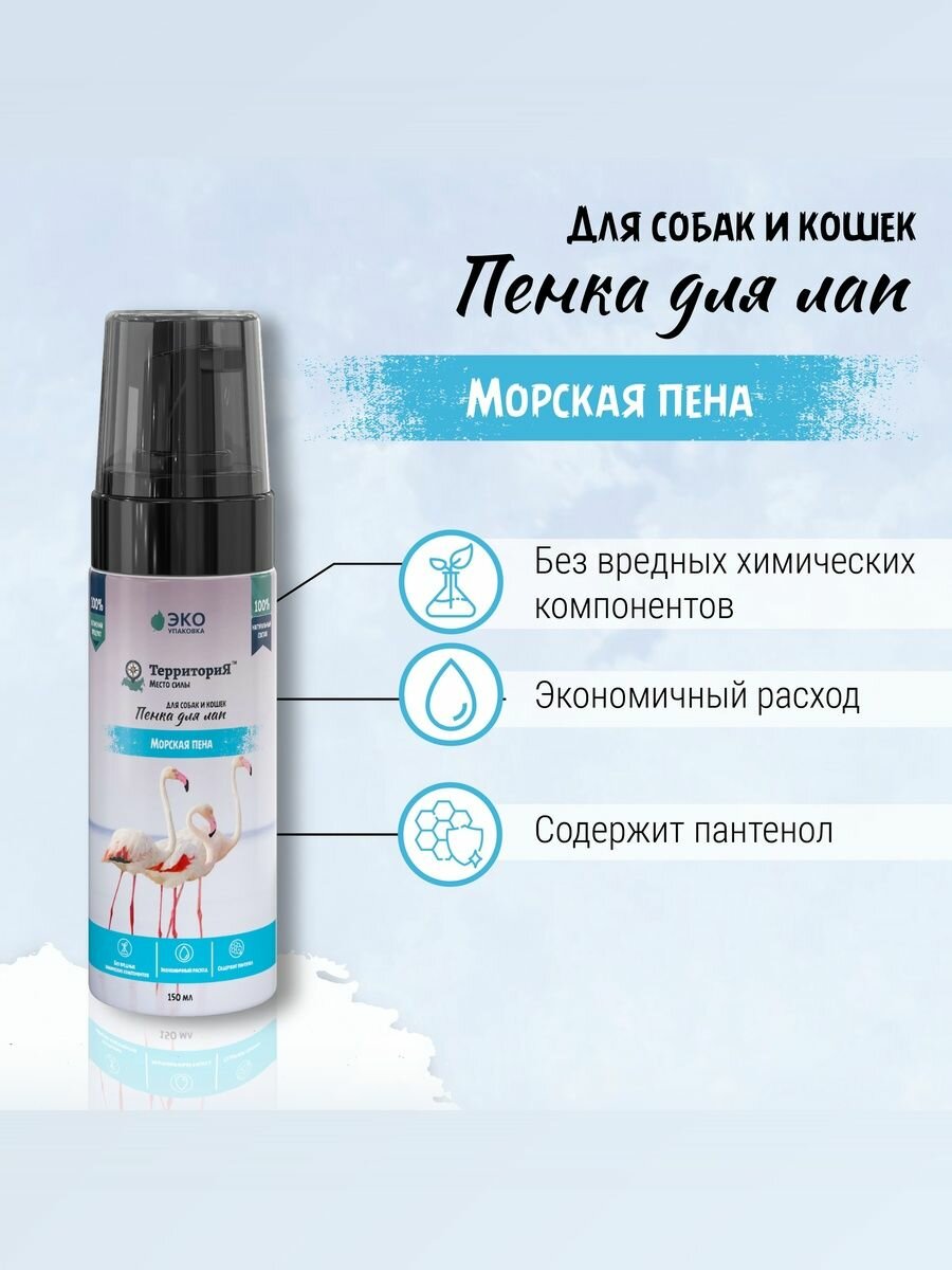 ТерриториЯ "Морская пена" пенка для мытья лап 150мл