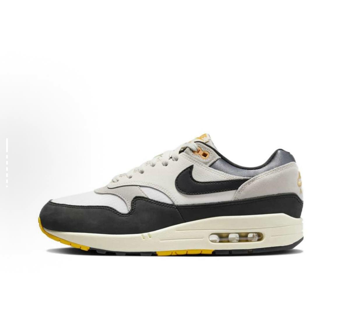 Кроссовки NIKE Air Max 1, размер 43, белый/черный/желтый