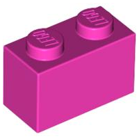 Brick 1 x 2, 3004 Dark Pink U
