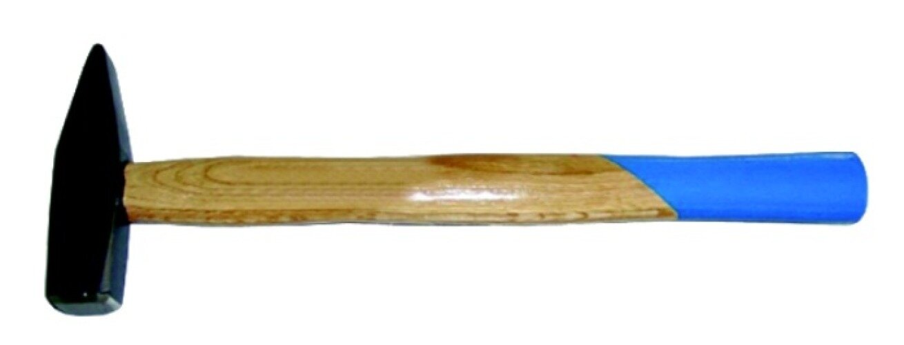 Молоток слесарный с деревянной ручкой стальной боек серый 400г / инструменты для ремонта и строительства