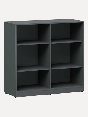 Изображение товара Стеллаж Люсиль, низкий, открытый, с полками, 98.6х40.1х95.6 см, Графит